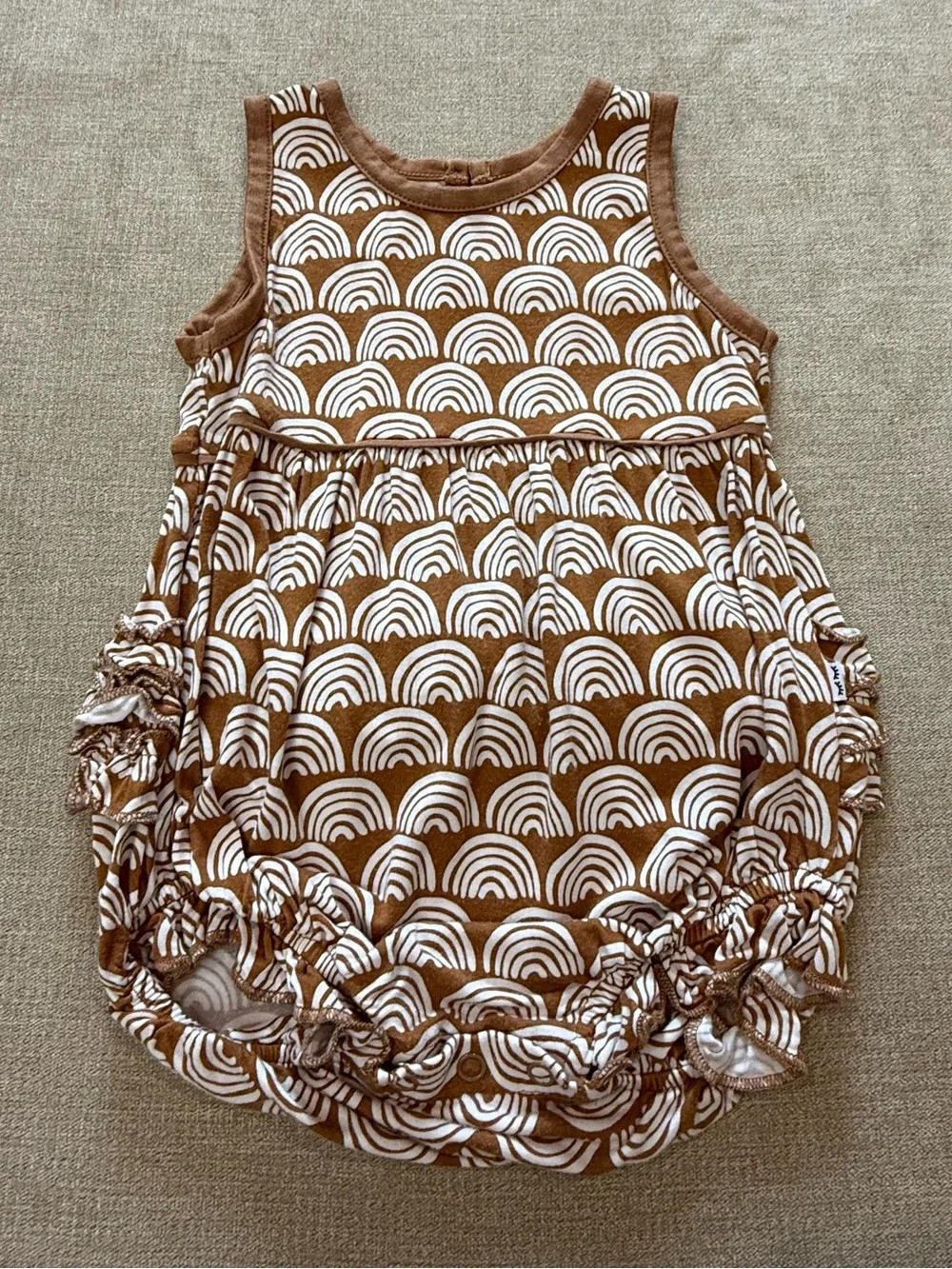 Little Sleepies Rust Rainbows Bubble Romper 6-12 Months